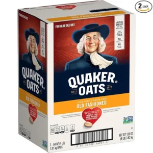 Quaker Old Fashioned Rolled Oats, Non GMO Project Verified, Two 64oz Bags in Box